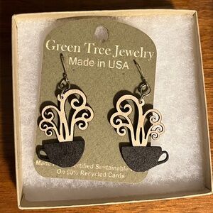 Green Tree Jewelry Coffee Cup Earrings